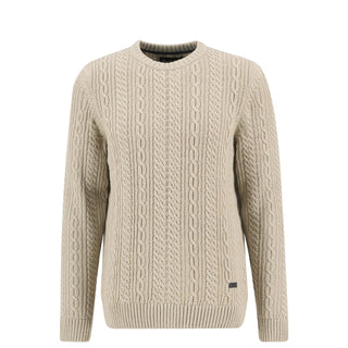 Barbour Lowfen Cable-Knit Jumper Stone - Parasol Store