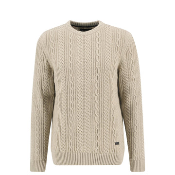 Barbour Lowfen Cable-Knit Jumper Stone - Parasol Store