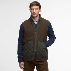 Barbour Lowich Fleece Gilet Olive - Parasol Store