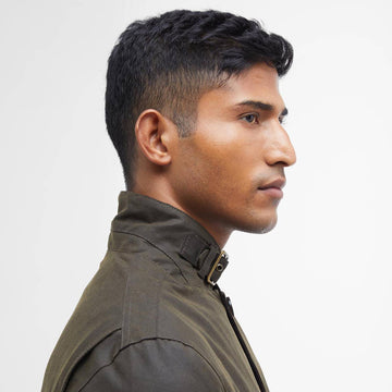Barbour Lutz Waxed Jacket Olive - Parasol Store