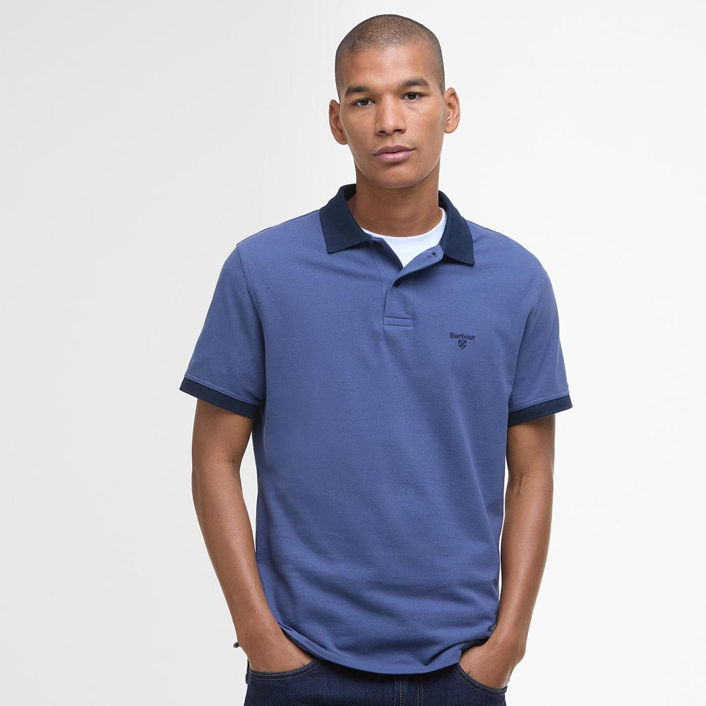 Barbour Lynmouth Tipped Tailored Fit Polo Shirt Oceana - Parasol Store
