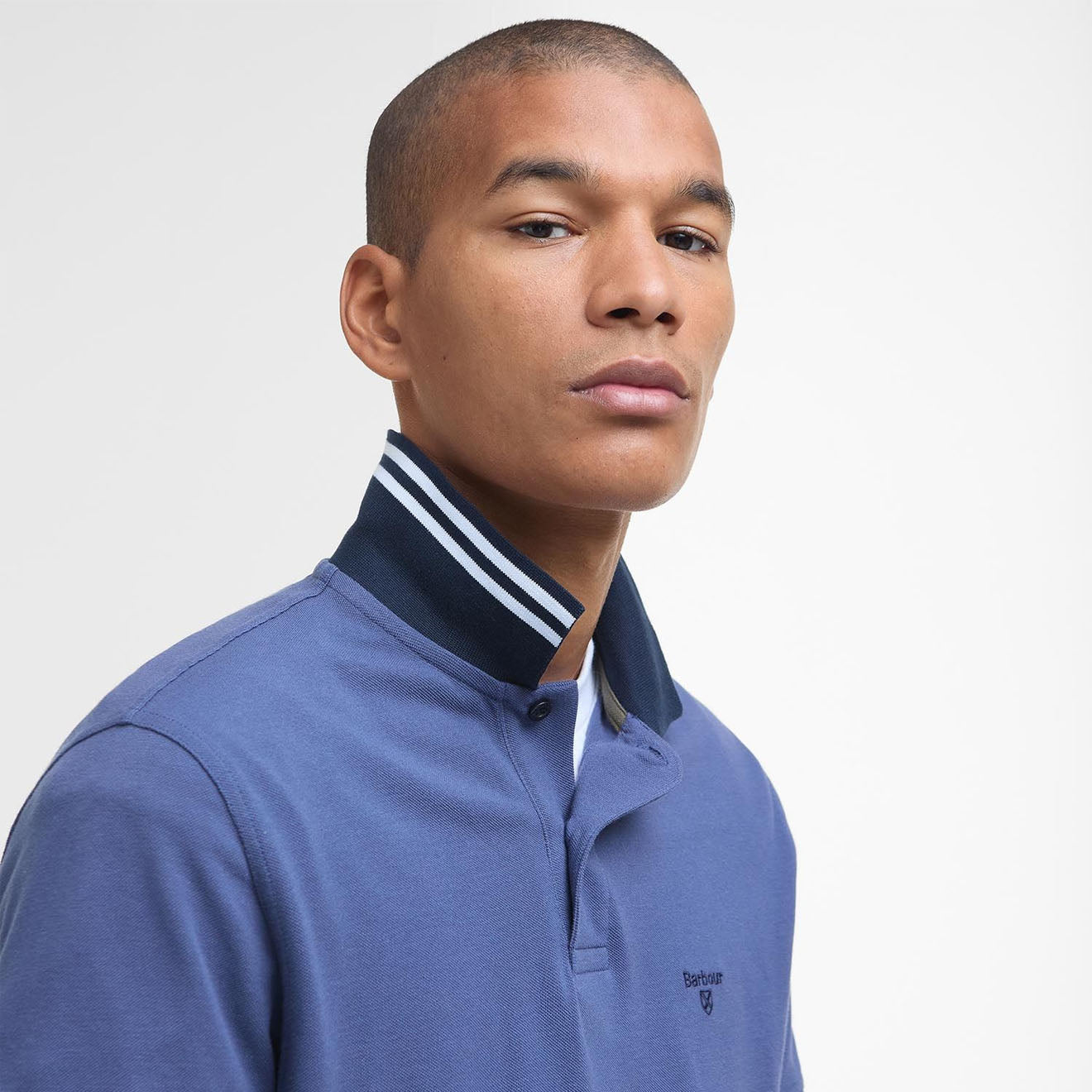 Barbour Lynmouth Tipped Tailored Fit Polo Shirt Oceana - Parasol Store