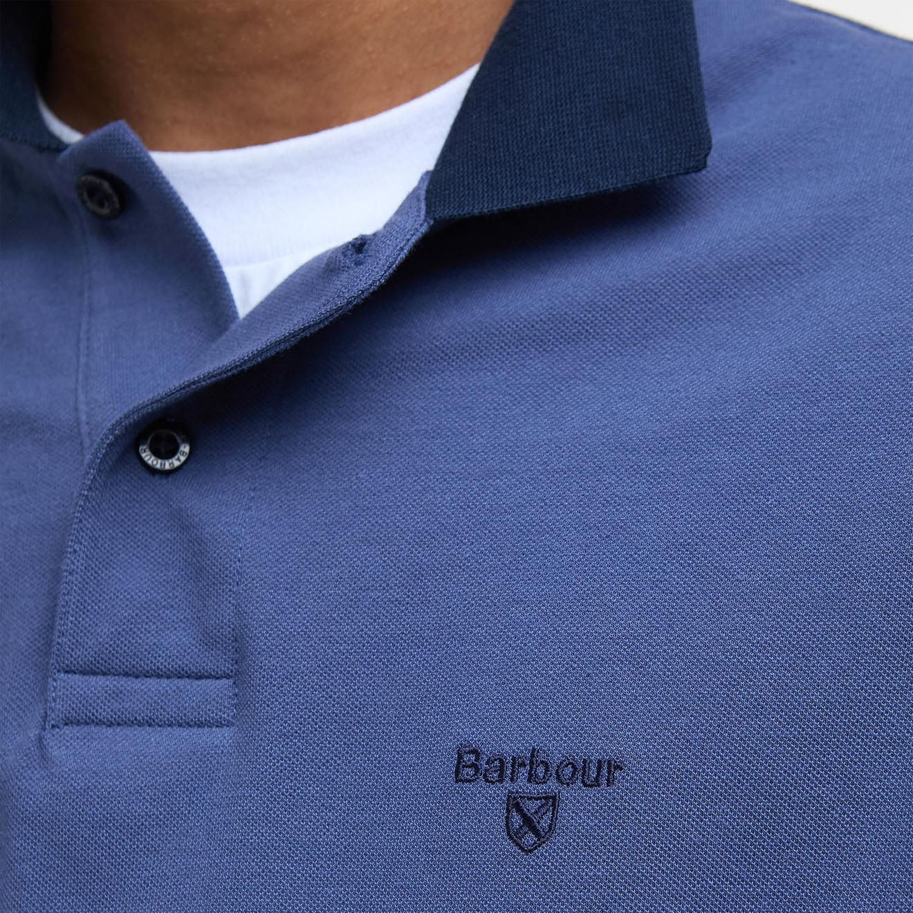 Barbour Lynmouth Tipped Tailored Fit Polo Shirt Oceana - Parasol Store