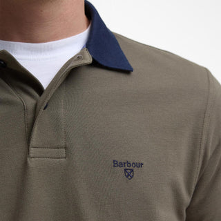 Barbour Lynmouth Tipped Tailored Fit Polo Shirt Uniform Green - Parasol Store