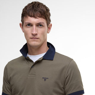 Barbour Lynmouth Tipped Tailored Fit Polo Shirt Uniform Green - Parasol Store