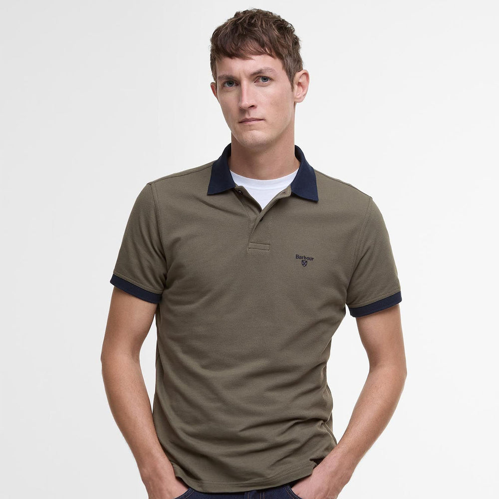 Barbour Lynmouth Tipped Tailored Fit Polo Shirt Uniform Green - Parasol Store
