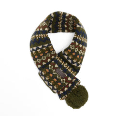 Barbour Marlow Fair Isle Dog Scarf Olive - Parasol Store