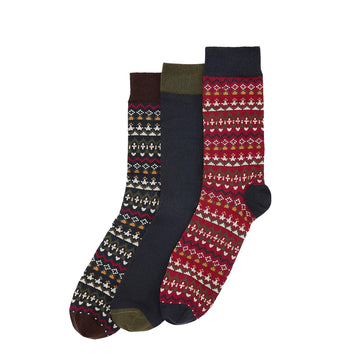 Barbour Marlow Fair Isle Sock Gift Box Olive
