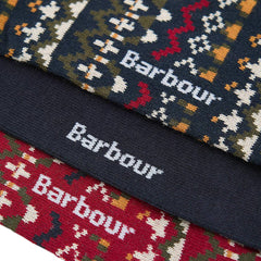 Barbour Marlow Fair Isle Sock Gift Box Olive - Parasol Store