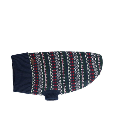Barbour Marlow Fairisle Dog Jumper Navy Festive