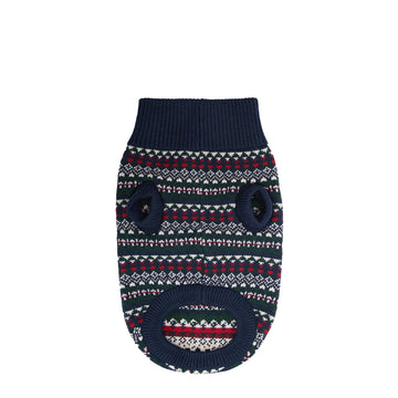Barbour Marlow Fairisle Dog Jumper Navy Festive
