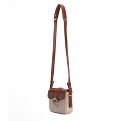 Barbour Mini Rosa Leather Crossbody Bag Pebbled Pink / Brown