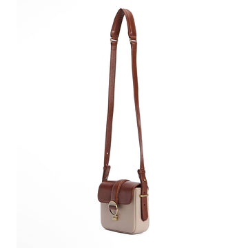 Barbour Mini Rosa Leather Crossbody Bag Pebbled Pink / Brown