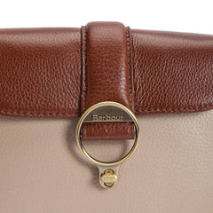 Barbour Mini Rosa Leather Crossbody Bag Pebbled Pink / Brown