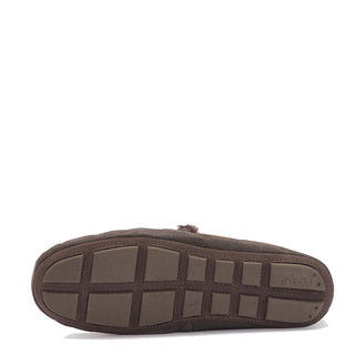 Barbour Monty Moccasin Slipper Brown Suede - Parasol Store