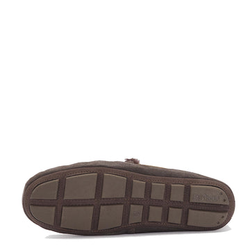 Barbour Monty Moccasin Slipper Brown Suede - Parasol Store