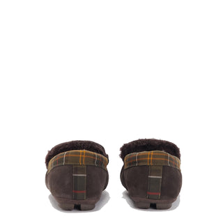 Barbour Monty Moccasin Slipper Brown Suede - Parasol Store
