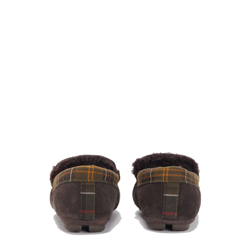 Barbour Monty Moccasin Slipper Brown Suede - Parasol Store