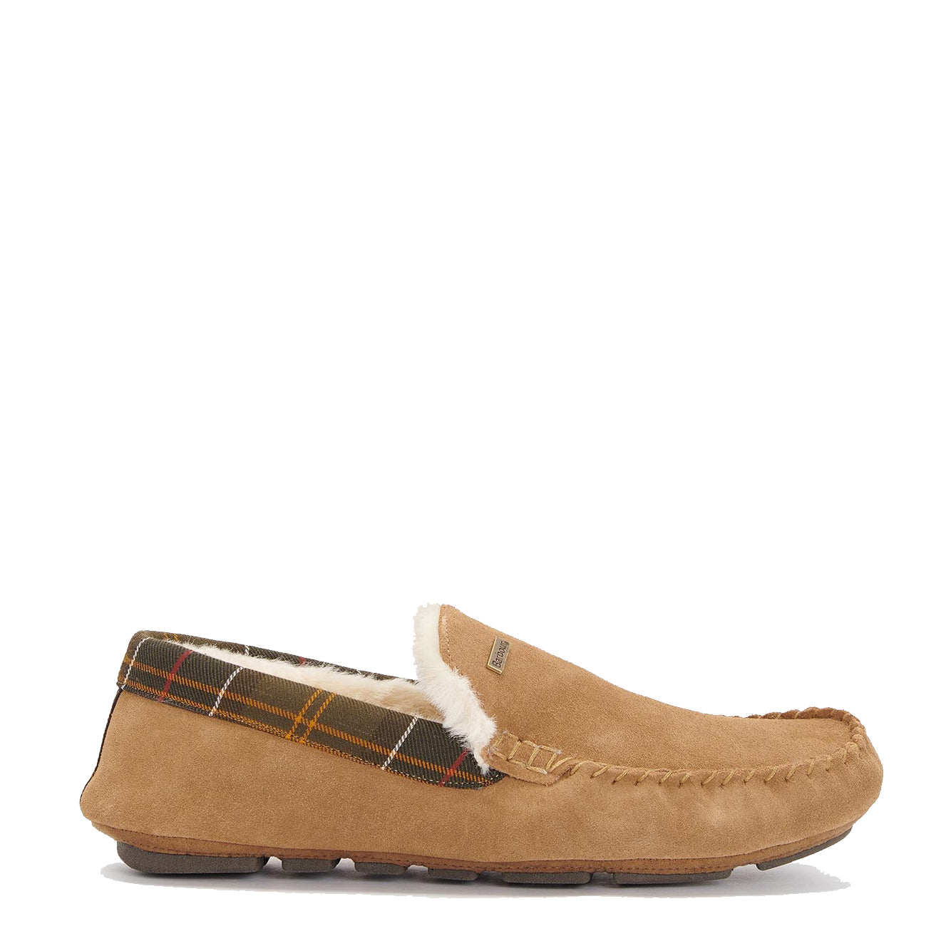 Barbour Monty Moccasin Slipper Camel Suede - Parasol Store
