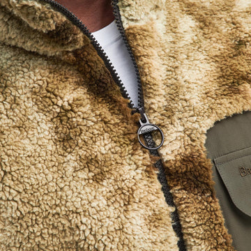 Barbour Moor Tie Dye Fleece Jacket Khaki Print - Parasol Store