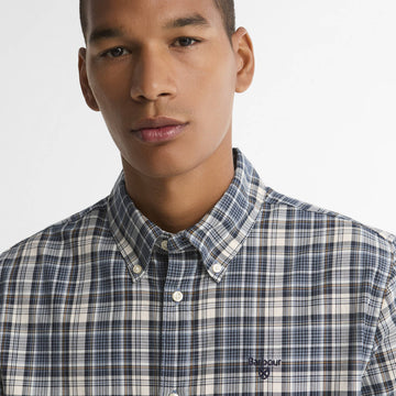 Barbour Mosswood Tailored Fit Checked Shirt Navy