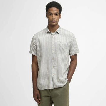 Barbour Nelson Striped Summer Fit Shirt Bleached Olive