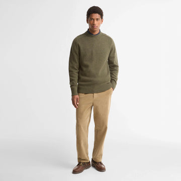 Barbour Newtown Crew Neck Sweater Mid Olive