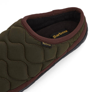 Barbour Outdale Slippers Olive/Brown - Parasol Store