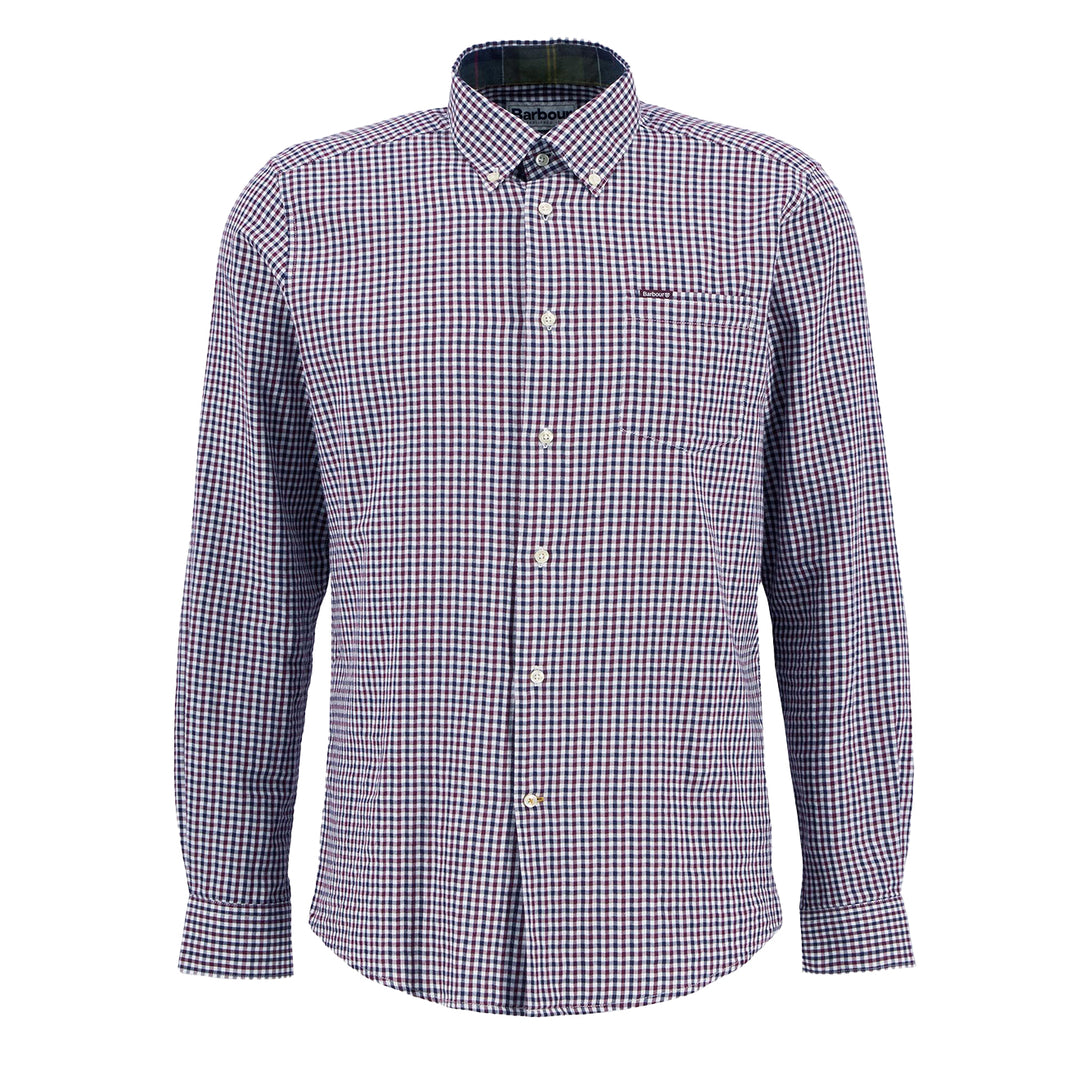 Barbour Padshaw Tailored Gingham Shirt Rich Red - Parasol Store
