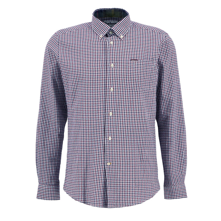 Barbour Padshaw Tailored Gingham Shirt Rich Red - Parasol Store