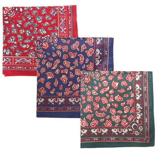 Barbour Paisley Handkerchief Gift Box Set Red/Green/Navy - Parasol Store