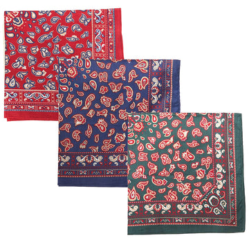 Barbour Paisley Handkerchief Gift Box Set Red/Green/Navy - Parasol Store