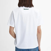 Barbour Pell Oversized Graphic T-Shirt White - Parasol Store
