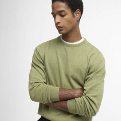 Barbour Pima Cotton Crew Neck Jumper Laurel Green
