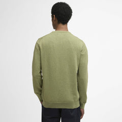 Barbour Pima Cotton Crew Neck Jumper Laurel Green