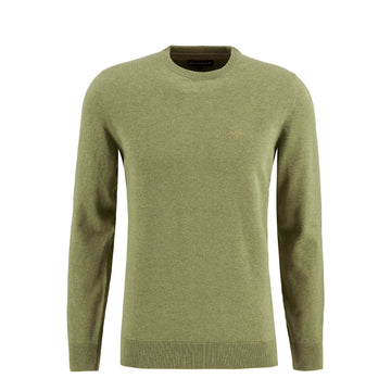 Barbour Pima Cotton Crew Neck Jumper Laurel Green