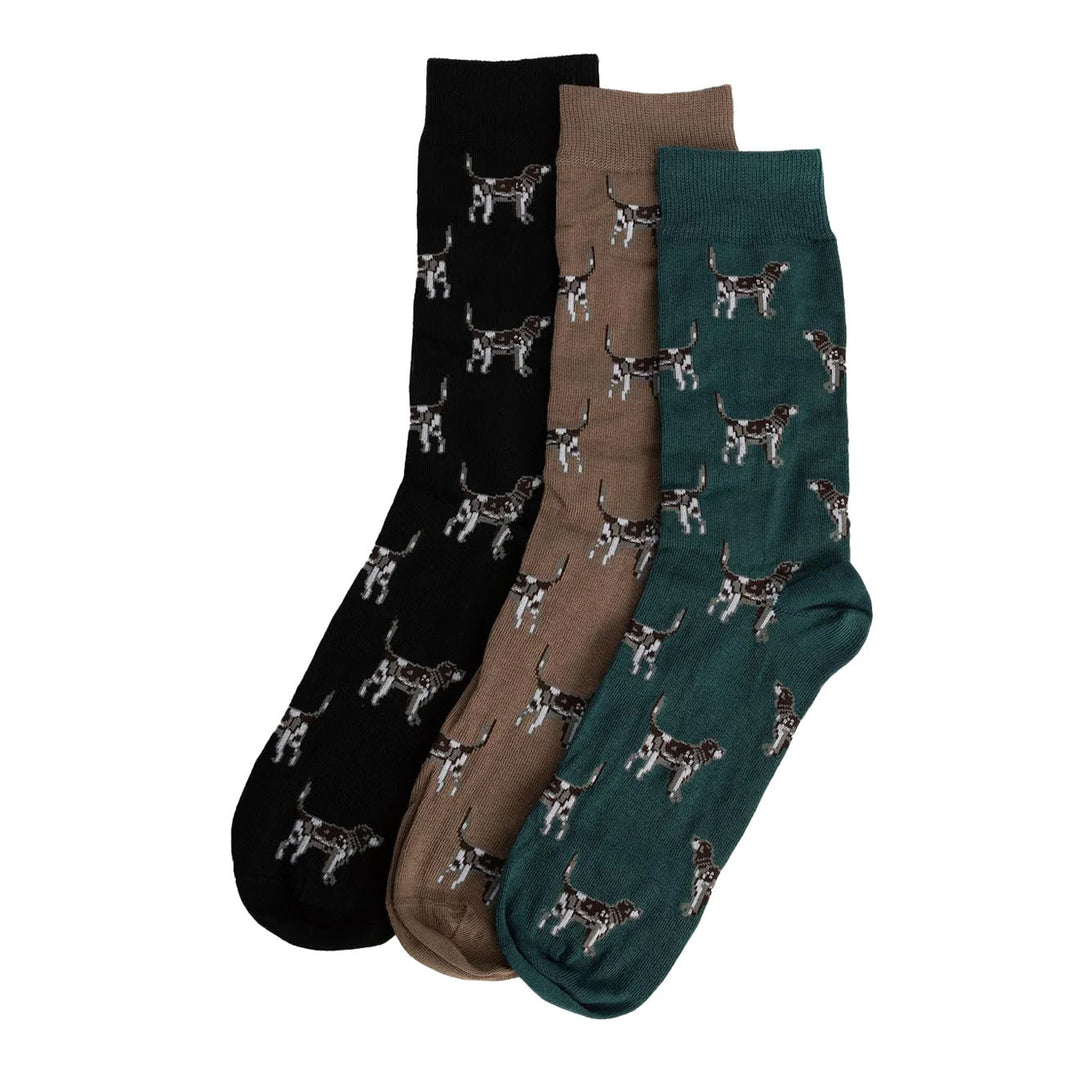 Barbour Pointer Dog Socks Gift Box Green Loch - Parasol Store
