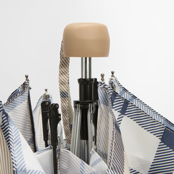 Barbour Portree Umbrella Hessian Navy Tartan - Parasol Store