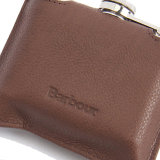 Barbour Quilted Padbury Hip Flask Dark Brown/Olive - Parasol Store