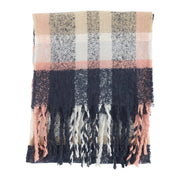 Barbour Rawson Check Scarf Navy/Pink Rust - Parasol Store