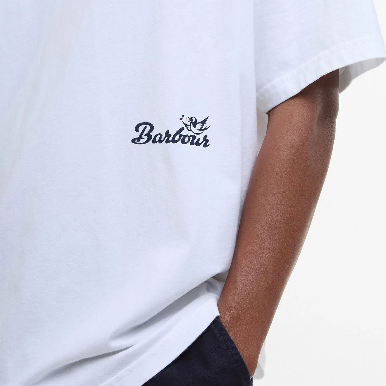 Barbour Regence Fit Graphic T-Shirt White - Parasol Store