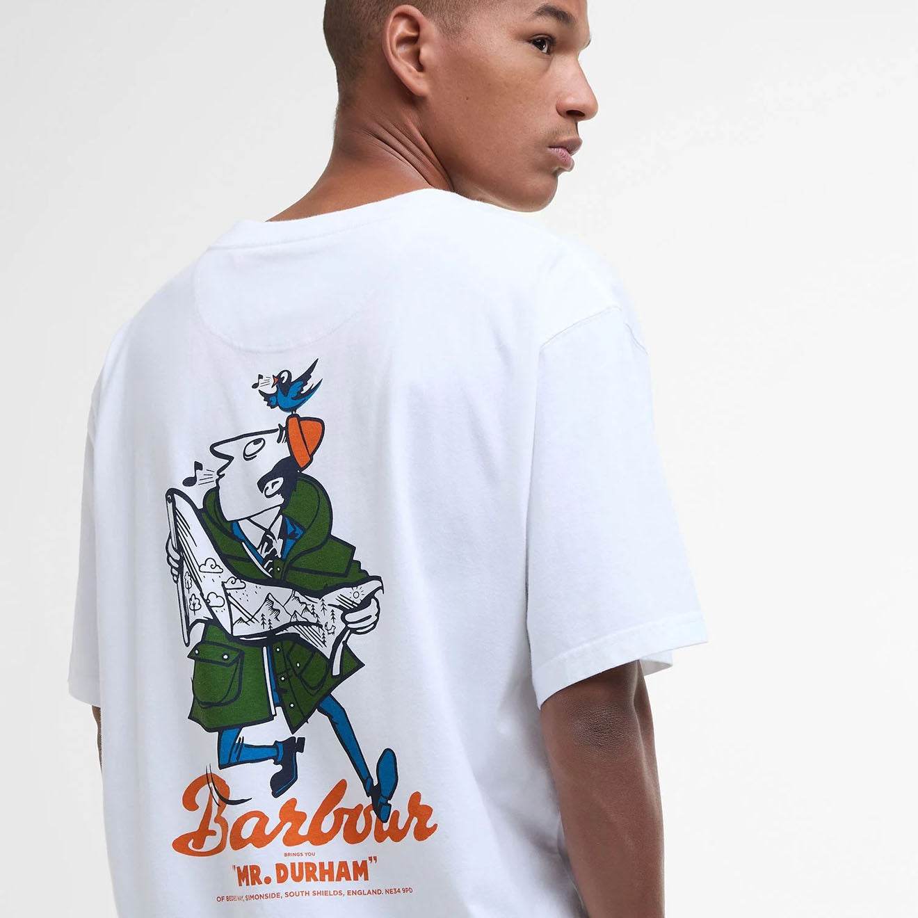 Barbour Regence Fit Graphic T-Shirt White - Parasol Store