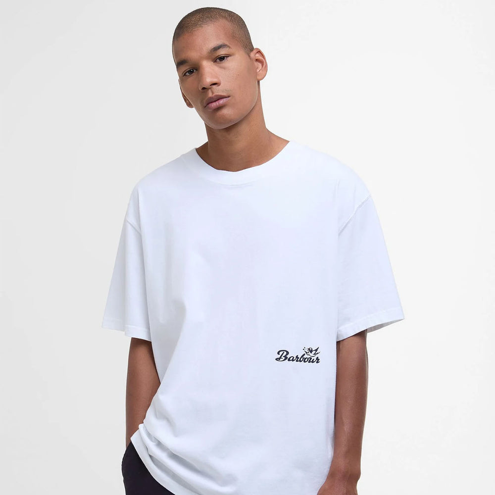 Barbour Regence Fit Graphic T-Shirt White - Parasol Store