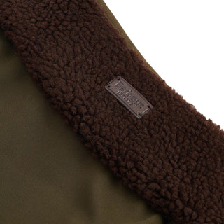 Barbour Reversible Quilt/Borg Fleece Dog Coat Olive/Brown - Parasol Store