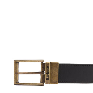 Barbour Reversible Tartan Leather Belt Black/Modern Tartan