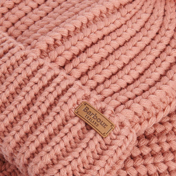 Barbour Saltburn Beanie & Scarf Gift Set Pink Rust - Parasol Store