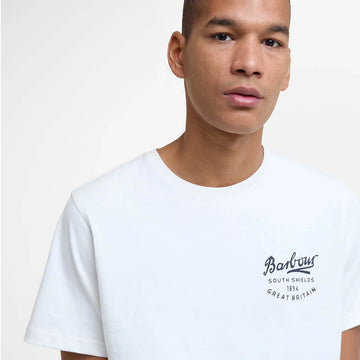 Barbour Script Graphic T-Shirt Whisper White - Parasol Store