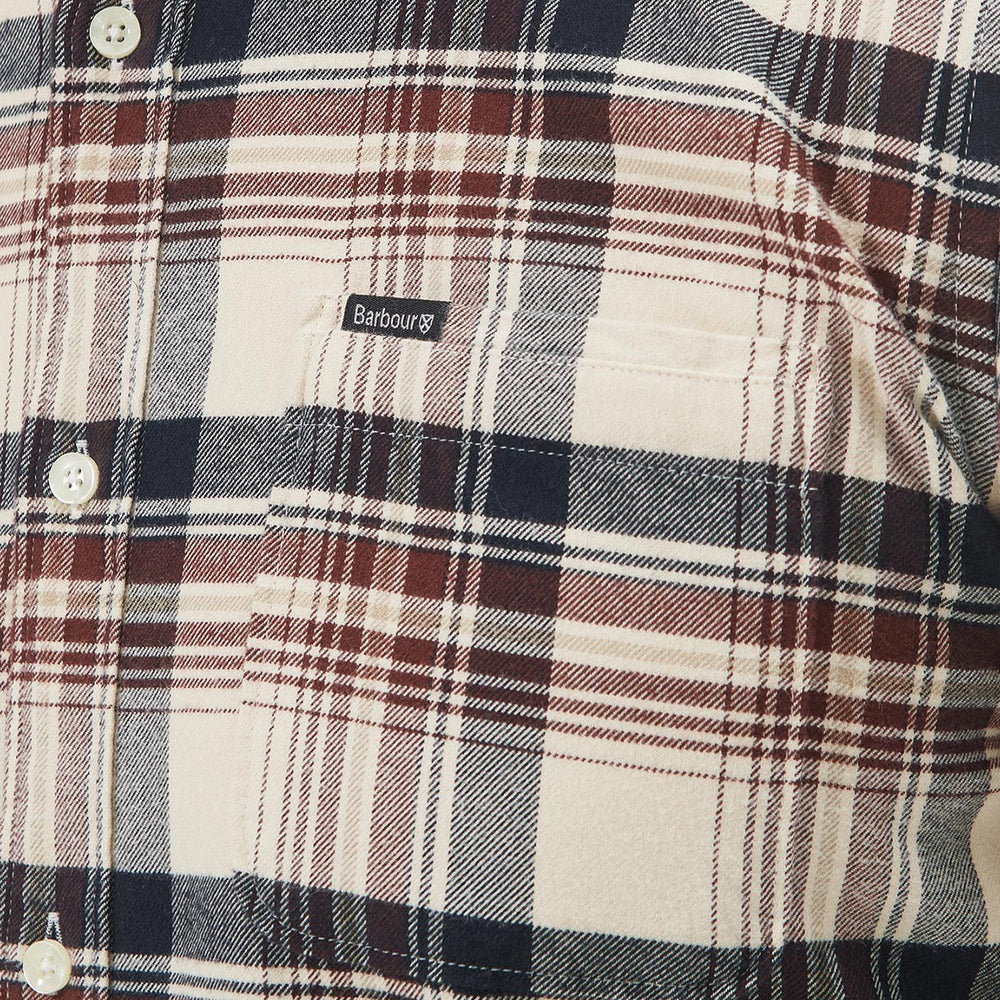 Barbour Shieldton Tailored Checked Shirt Ecru - Parasol Store