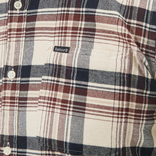 Barbour Shieldton Tailored Checked Shirt Ecru - Parasol Store
