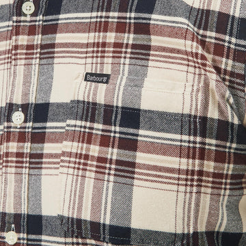 Barbour Shieldton Tailored Checked Shirt Ecru - Parasol Store
